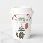 Our Baby Raccoon 1st Birthday  Pappbecher (Rückseite)