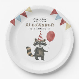 Our Baby Raccoon 1st Birthday  Pappteller