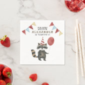 Our Baby Raccoon 1st Birthday Serviette (Beispiel)