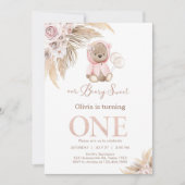 Our Beary Sweet Pampass First 1st Birthday Einladung (Vorderseite)