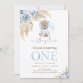 Our Beary Sweet Pampass First 1st Birthday  Einladung (Vorderseite)