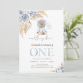 Our Beary Sweet Pampass First 1st Birthday  Einladung (Stehend Vorderseite)