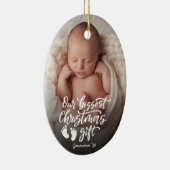 Our Biggest Christmas Gift | Baby Photo Keramik Ornament (Rechts)