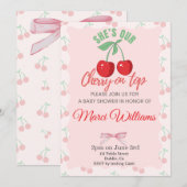 Our Cherry on Top Baby Shower Invitation Einladung (Vorne/Hinten)