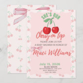 Our Cherry on Top Baby Shower Invitation Einladung (Vorne/Hinten)