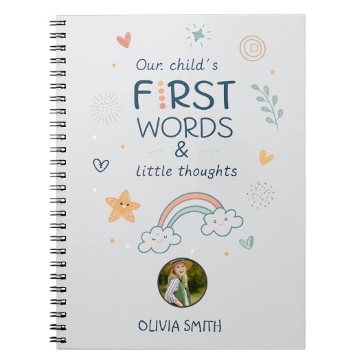 Our Child’s First Words & Little Thoughts Notizblock (Vorderseite)