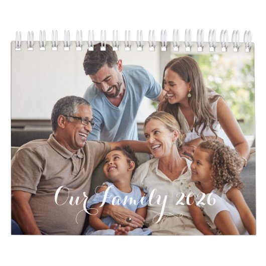 Our Family 2025 Elegant Script Photo Design Kalender (Titelbild)