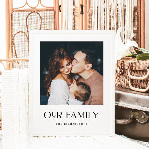 Our Family   Black and White Modern Text and Photo Poster