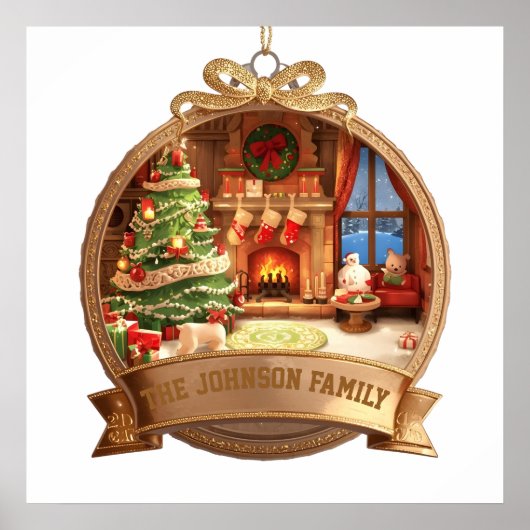 Our Family Christmas Magic Ornament Poster (Vorne)