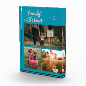 Our Family Is All Heart Aqua Peach Fotoblock (Rechts)