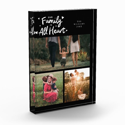 Our Family Is All Heart Black Fotoblock (Links)