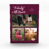 Our Family Is All Heart Cranberry Fotoblock (Vorderseite)