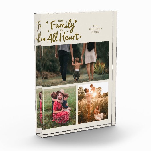 Our Family Is All Heart Cream Fotoblock (Links)