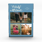 Our Family Is All Heart Denim Blue Fotoblock (Vorderseite)