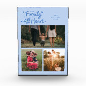 Our Family Is All Heart Icy Blue Fotoblock (Vorderseite)