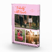 Our Family Is All Heart Orange Pink Fotoblock (Rechts)