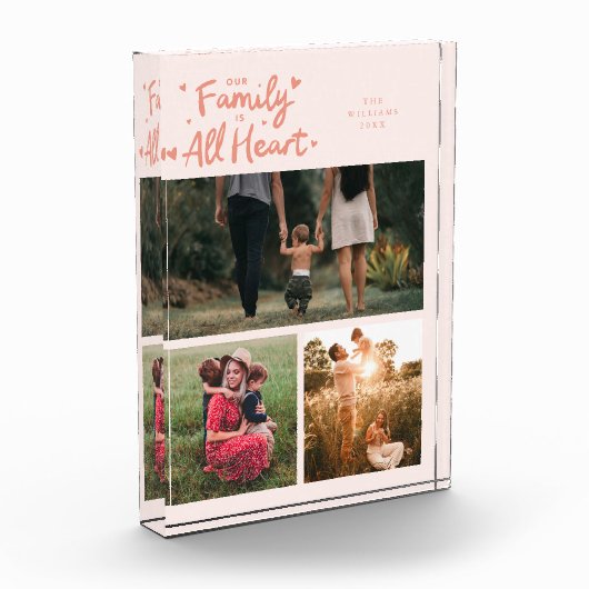 Our Family Is All Heart Peach Fotoblock (Links)