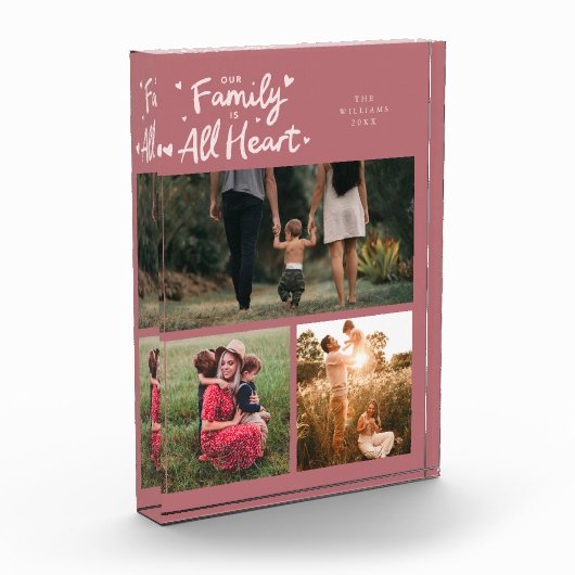 Our Family Is All Heart Pink Fotoblock (Links)