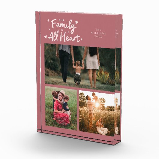 Our Family Is All Heart Pink Fotoblock (Rechts)