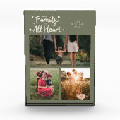 Our Family Is All Heart Sage Green Fotoblock (Vorderseite)