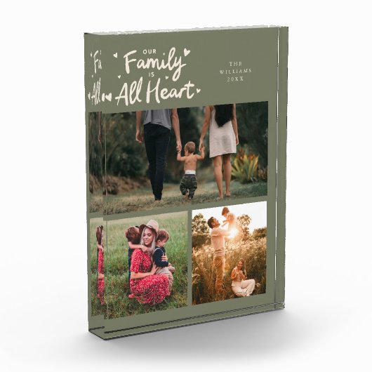 Our Family Is All Heart Sage Green Fotoblock (Links)