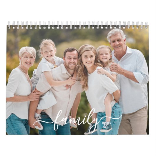 Our Family Photo 12 Month Script Calendar Kalender (Titelbild)