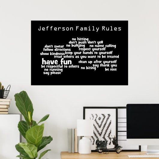 Our Family Rules Poster (Heimbüro)