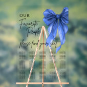 Our Favorite People Bow Wedding Seating Chart Acrylschild (Neutral)