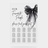 Our Favorite People Bow Wedding Seating Chart Acrylschild (Vorderseite)