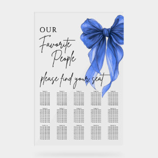 Our Favorite People Bow Wedding Seating Chart Acrylschild