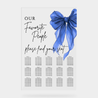 Our Favorite People Bow Wedding Seating Chart Acrylschild
