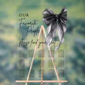 Our Favorite People Bow Wedding Seating Chart Acrylschild (Neutral)