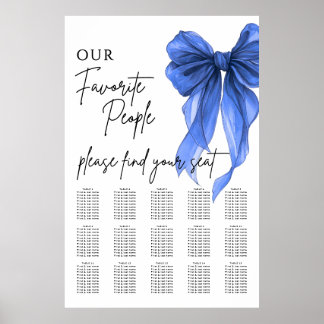 Our Favorite People Bow Wedding Seating Chart Poster