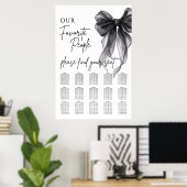 Our Favorite People Bow Wedding Seating Chart Poster (Heimbüro)