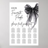 Our Favorite People Bow Wedding Seating Chart Poster (Vorne)