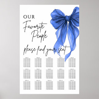 Our Favorite People Bow Wedding Seating Chart Poster