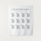 Our Favorite People Wedding Seating Chart Fabric Wandteppich (Vorderseite)