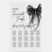 Our Favourite People Bow Wedding Seating Chart Acrylschild (Vorderseite)
