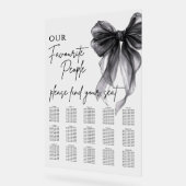 Our Favourite People Bow Wedding Seating Chart Acrylschild (Winkel)