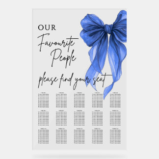 Our Favourite People Bow Wedding Seating Chart Acrylschild
