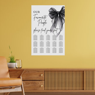 Our Favourite People Bow Wedding Seating Chart Poster
