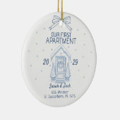 Our First Apartment Custom Year & Names Keramik Ornament (Rechts)