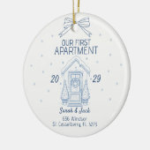 Our First Apartment Custom Year & Names Keramik Ornament (Links)