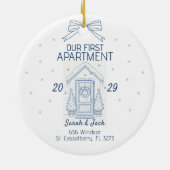 Our First Apartment Custom Year & Names Keramik Ornament (Hinten)