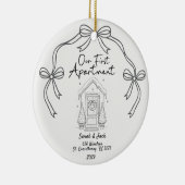 Our First Apartment Custom Year & Names Keramik Ornament (Rechts)