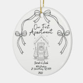 Our First Apartment Custom Year & Names Keramik Ornament (Links)