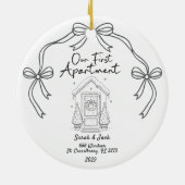 Our First Apartment Custom Year & Names Keramik Ornament (Hinten)