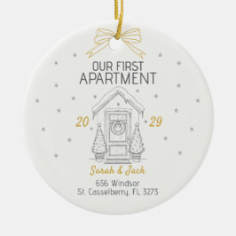 Our First Apartment Custom Year & Names Keramik Ornament