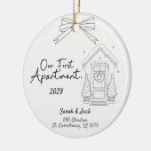 Our First Apartment Custom Year & Names Keramik Ornament (Links)