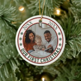 "Our First Christmas" Adoption New Baby Foto Keramik Ornament